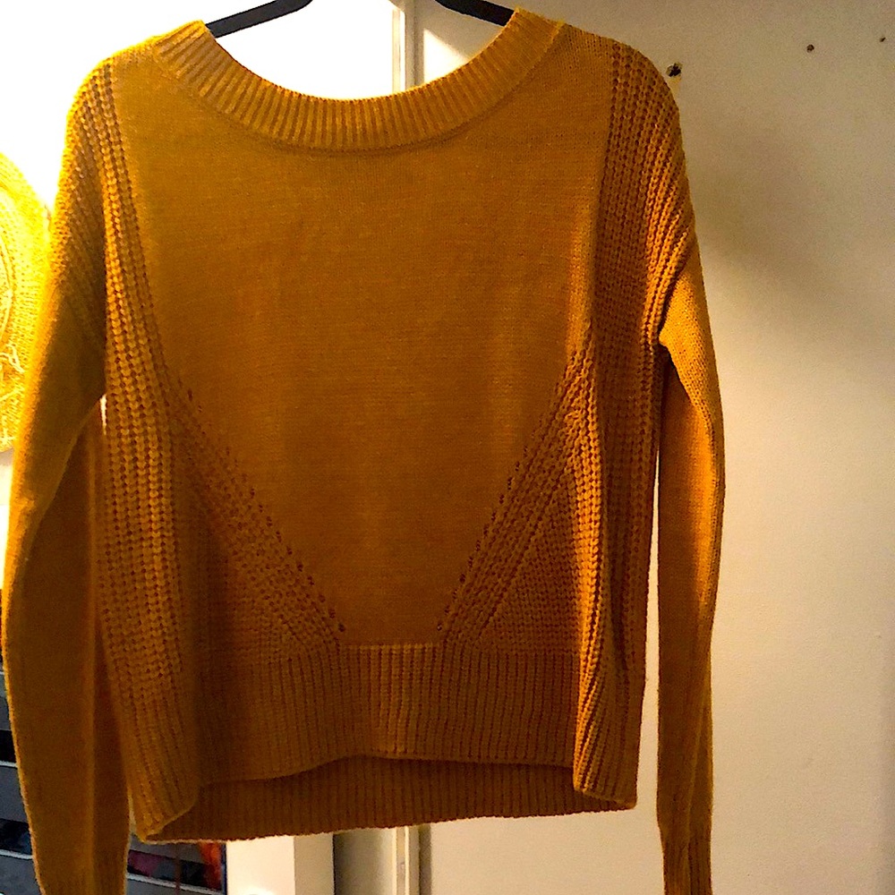 Mustard Brown Knit Sweater